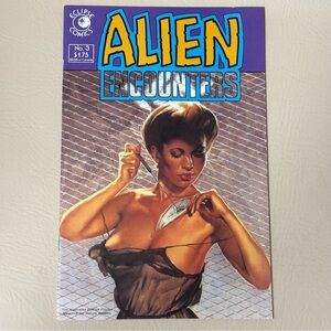 ALIEN ENCOUNTERS #3 Good Girl Cover Art (1985)-Comic Book